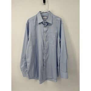 Charles Tyrwhitt Button Down Shirt Men's Blue Classic Fit Size 18/36 Inch